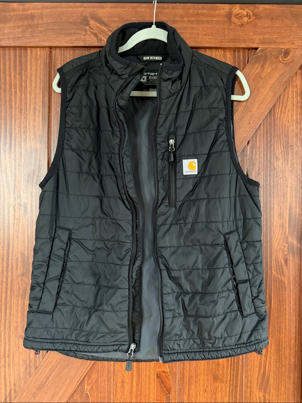 Carhartt Black Quilted Insulated Vest with Chest Pocket
